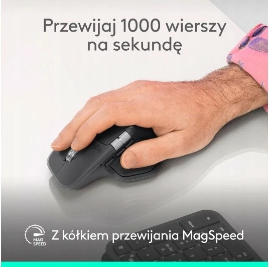 Maus Logitech MX Master 4 910-007563 8000 DPI Wireless Bluetooth/USB-C Logi Bolt, gri 7
