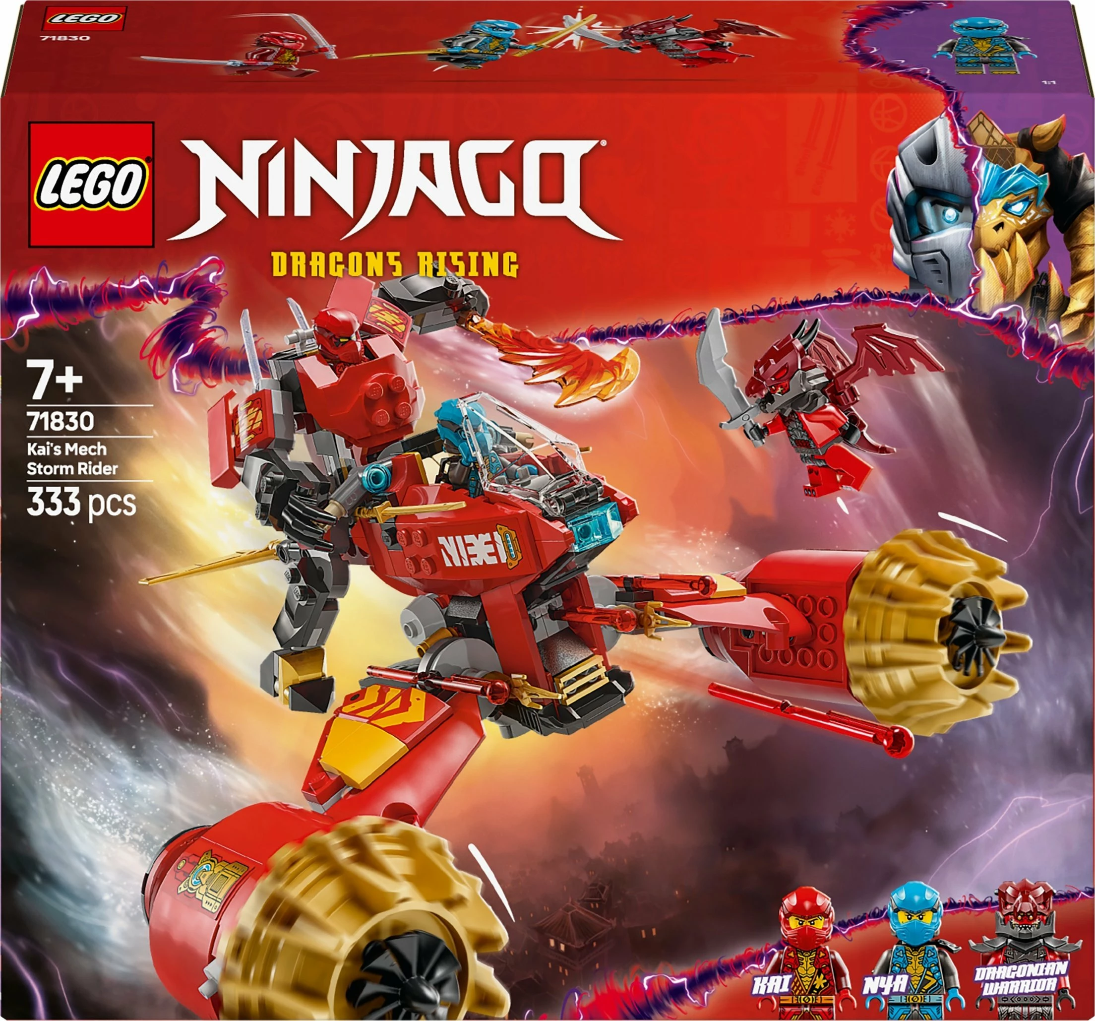 Set LEGO NINJAGO Storm Rider-Mech Kai 71830, 333 copë, 7+