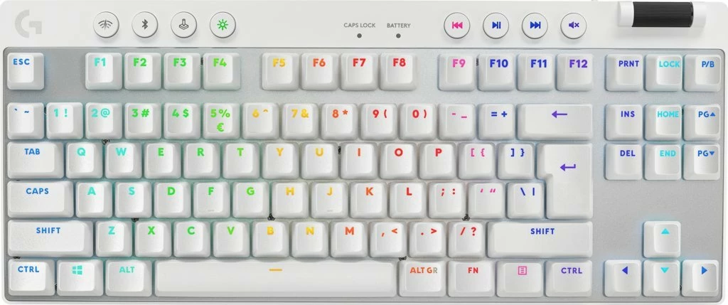 Tastierë mekanike gaming Logitech PRO X TKL Lightspeed GX Brown, US layout, RGB, Wireless, e bardhë 5