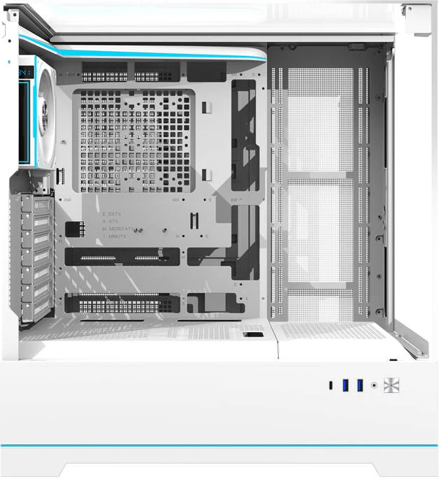 Kasë Darkflash DY450 PRO, Big Tower, me xham të temperuar, 1 ventilator, e bardhë