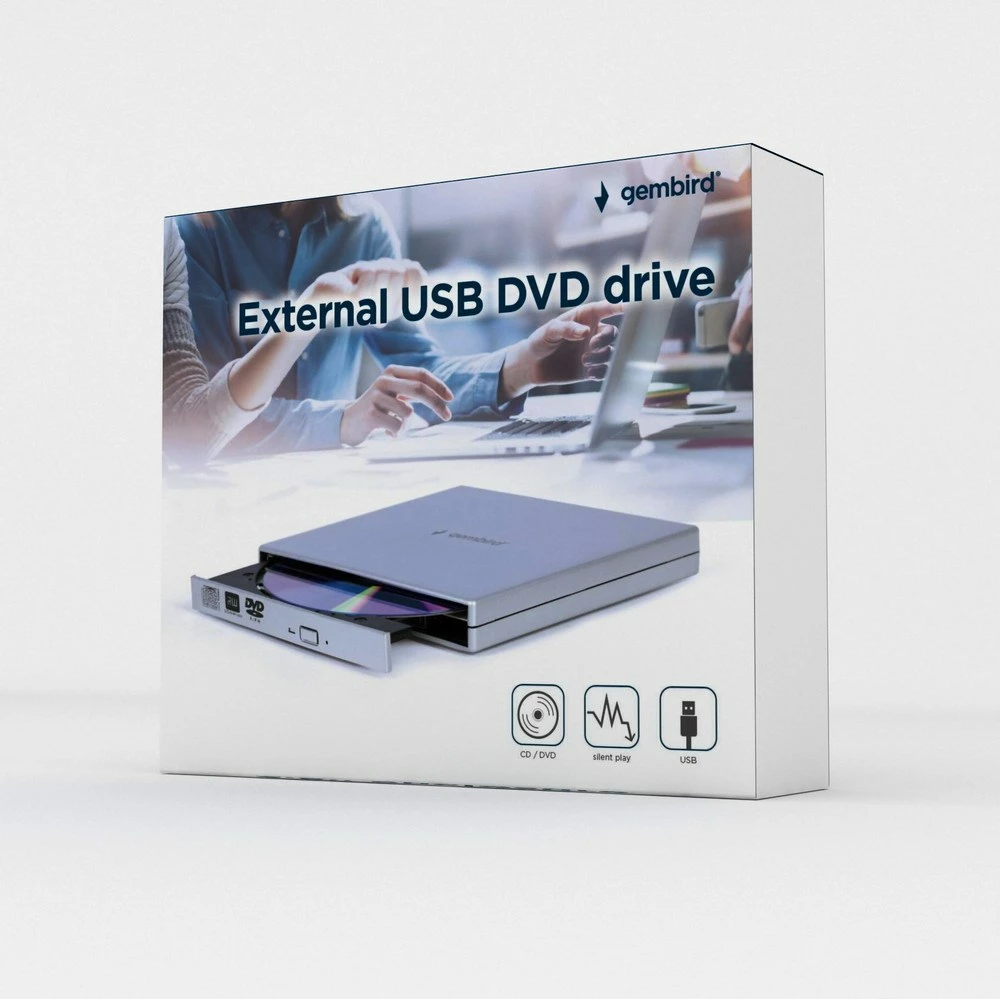 DVD±RW i jashtëm Gembird DVD-USB-021-SV, USB 2.0, argjendtë