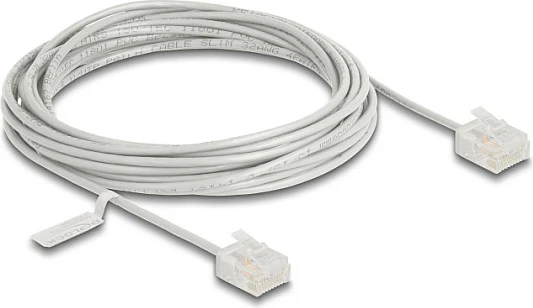 Kabllo rrjeti DeLOCK RJ45 Cat6 UTP Ultra Slim 5m, 1Gbps, gri