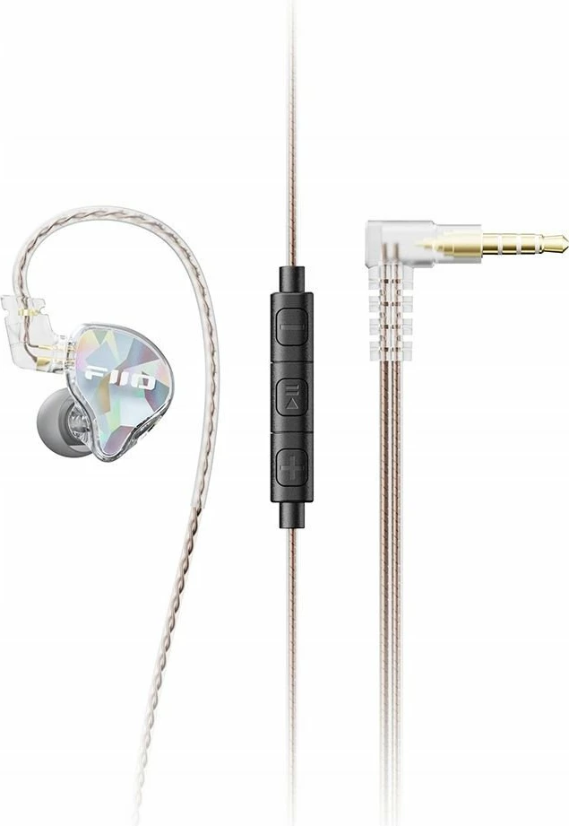 Kufje FiiO JD10, in-ear monitor dinamik 10 mm, Hi-Res, kabllo 1.2 m, 2-pin 0.78 mm, mikrofon me kontroll volume, transparent black