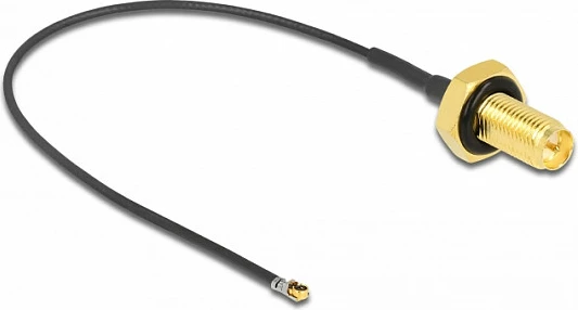 Kabllo antene DeLOCK 12655, RP-SMA në MHF 4L LK, 0.1 m, e zezë