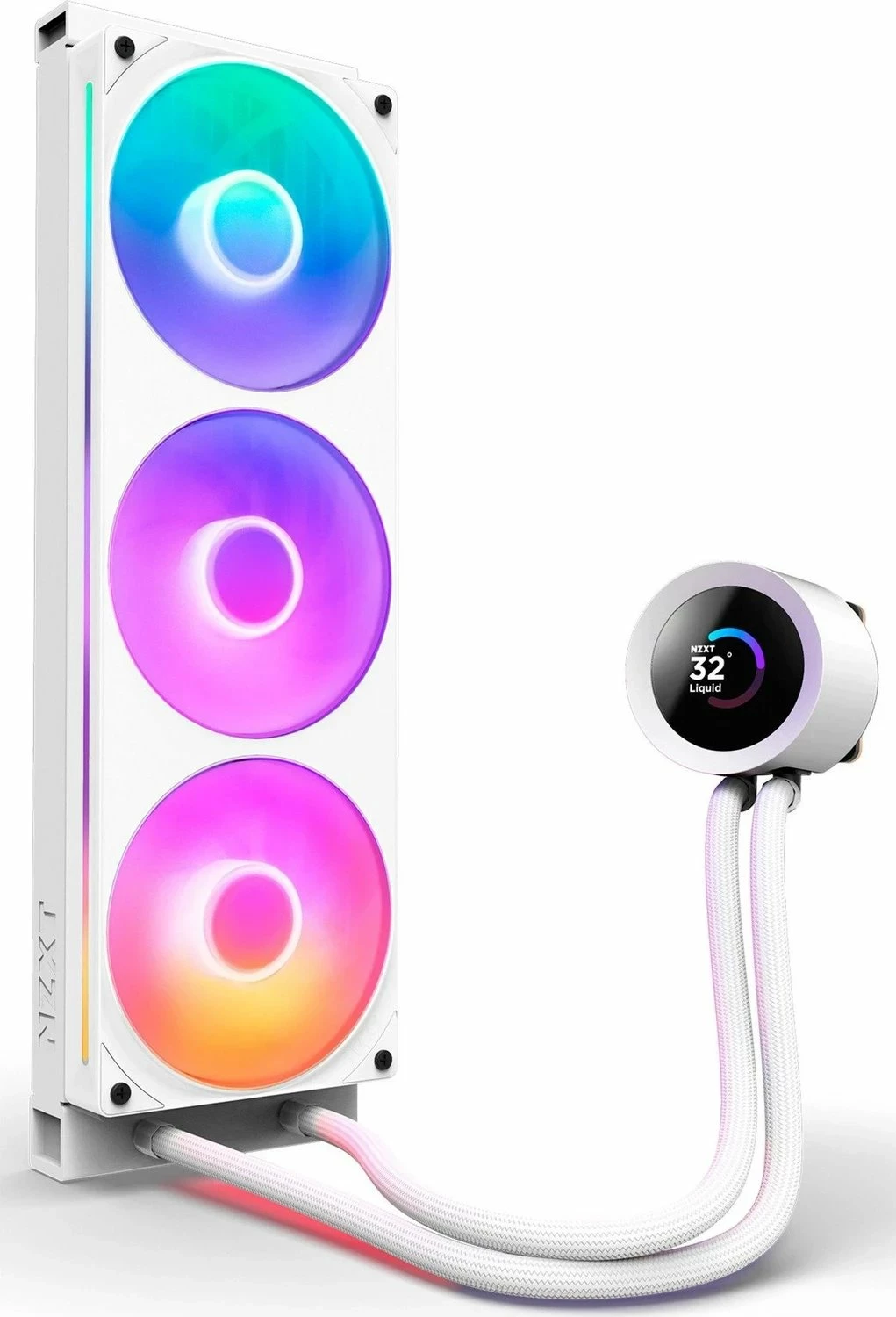 Ftohës me ujë AIO NZXT Kraken Plus 360 RGB RL-KR360-W2 360mm, LCD 1.54\", 3x120mm, e bardhë