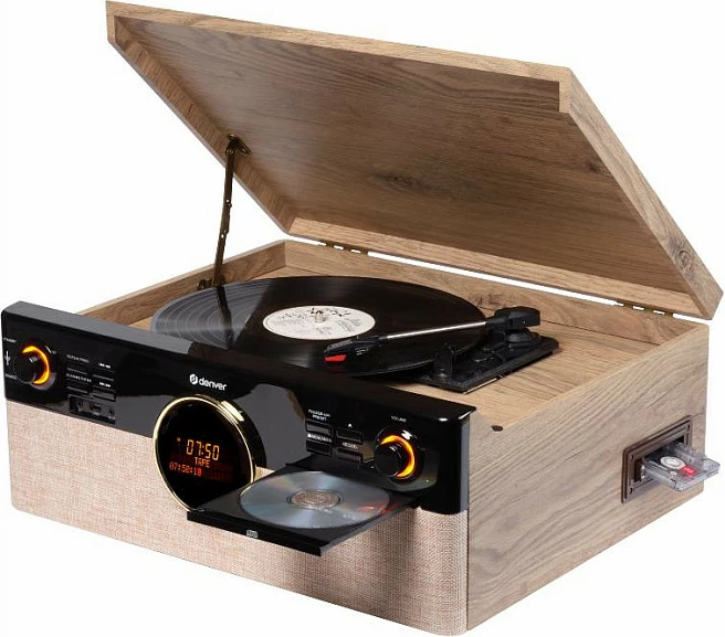 Gramafon Denver MRD-180, CD player, USB, ngjyrë dru
