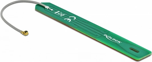 Antena DeLOCK LPWAN 880-960 MHz, MHF I, 2 dBi, 7.5 cm, PCB interne, ngjitëse, Gjelbër/Gri