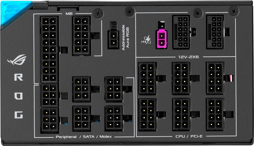 Furnizues energjie (PSU) ASUS ROG Thor 1600W Titanium III, 80 Plus Titanium, ATX 3.1, plotësisht modular, 2x 12VHPWR, OLED, zi/argjend