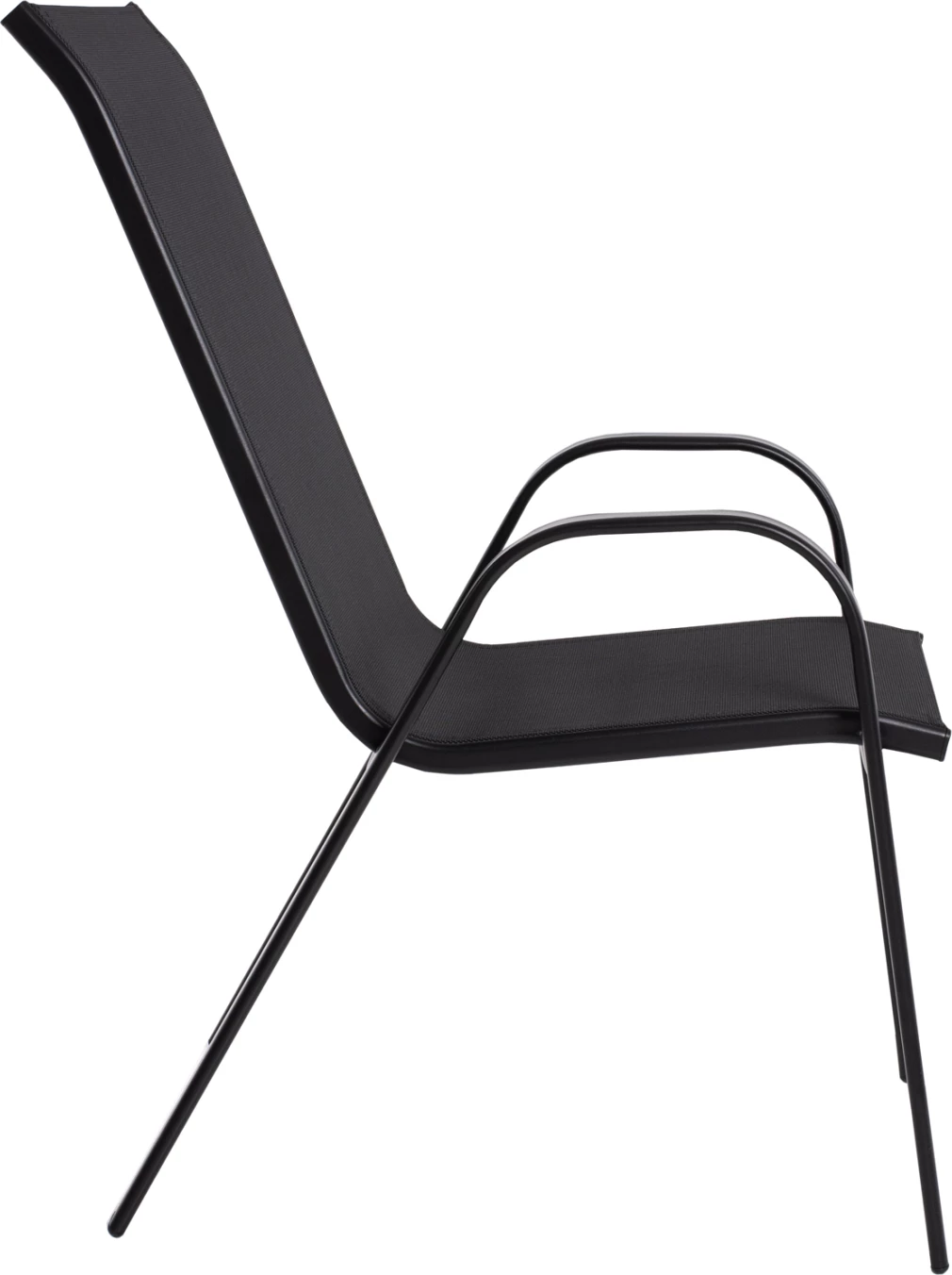 Karrige për jashtë LEON FH5000.03, metal i zi-tekstilene e zezë, 55x77x95H cm