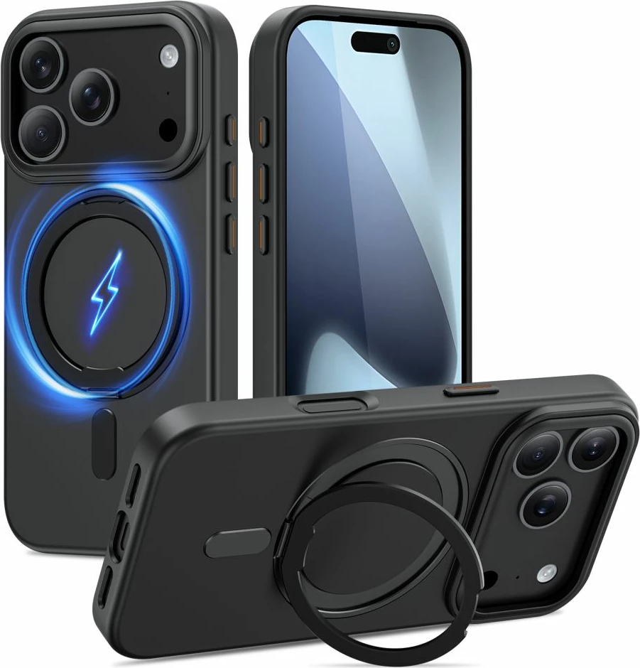 Mbështjellës Tech-Protect MagRing MagSafe për iPhone 17 Pro, matte black, 1 copë