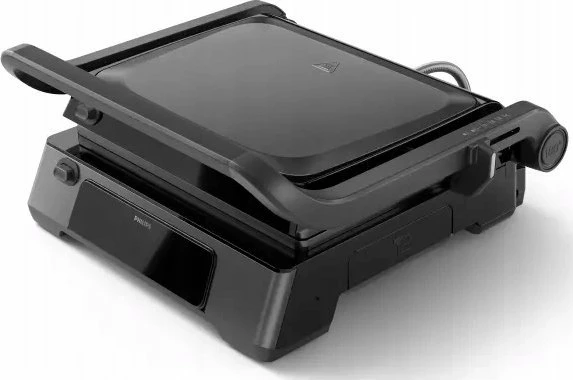 Grill elektrik Philips HD6307/70 2200W kontakt, kontroll temperature, timer, termometër, i zi
