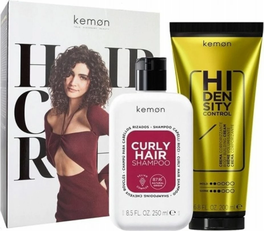 Set për flokë kaçurrela Kemon Curly Hair Shampoo + Hi Density Control për femra 250ml + 200ml