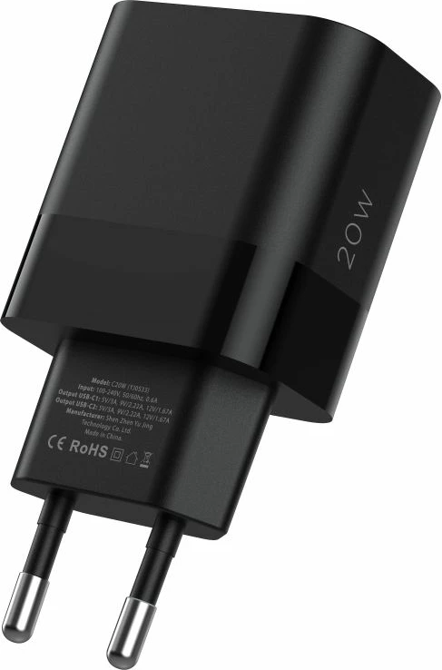Karikues rrjeti Tech-Protect C20W, 2x USB-C PD 20W, i zi