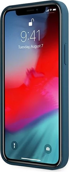 Mbështjellës Guess GUHCP12LLSLMGBL për iPhone 12 Pro Max 6.7", silikon, kaltër