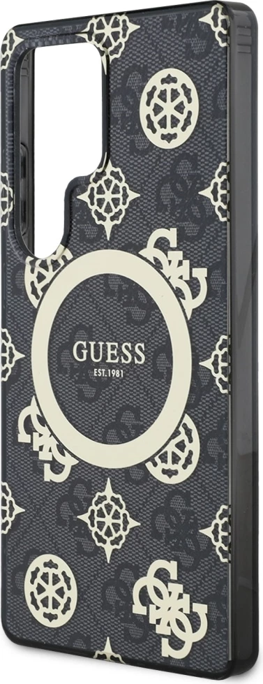 Mbështjellës Guess për Samsung Galaxy S25 Ultra, MagSafe, Peony Pattern, i zi