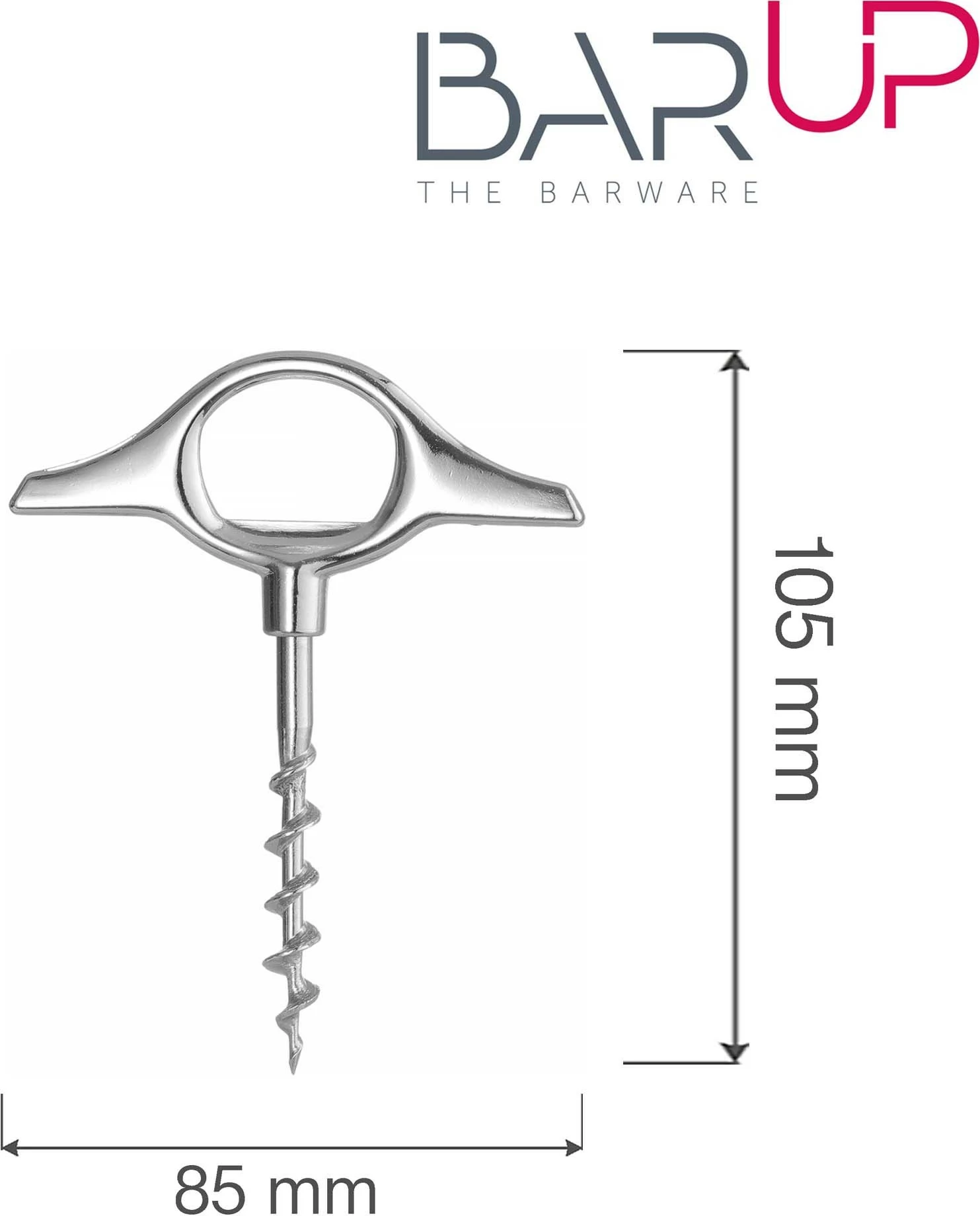 Tirbuson francez, Bar Up, 105x85x10 mm, vidë çelik karboni e nikluar, argjendtë
