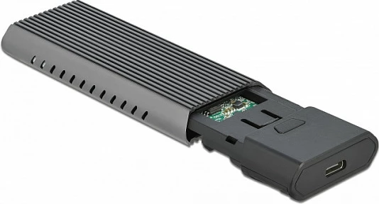 Kasë eksternë SSD DeLOCK M.2 NVMe/SATA USB-C 10Gbps, USB 3.2 Gen 2, e zezë/gri