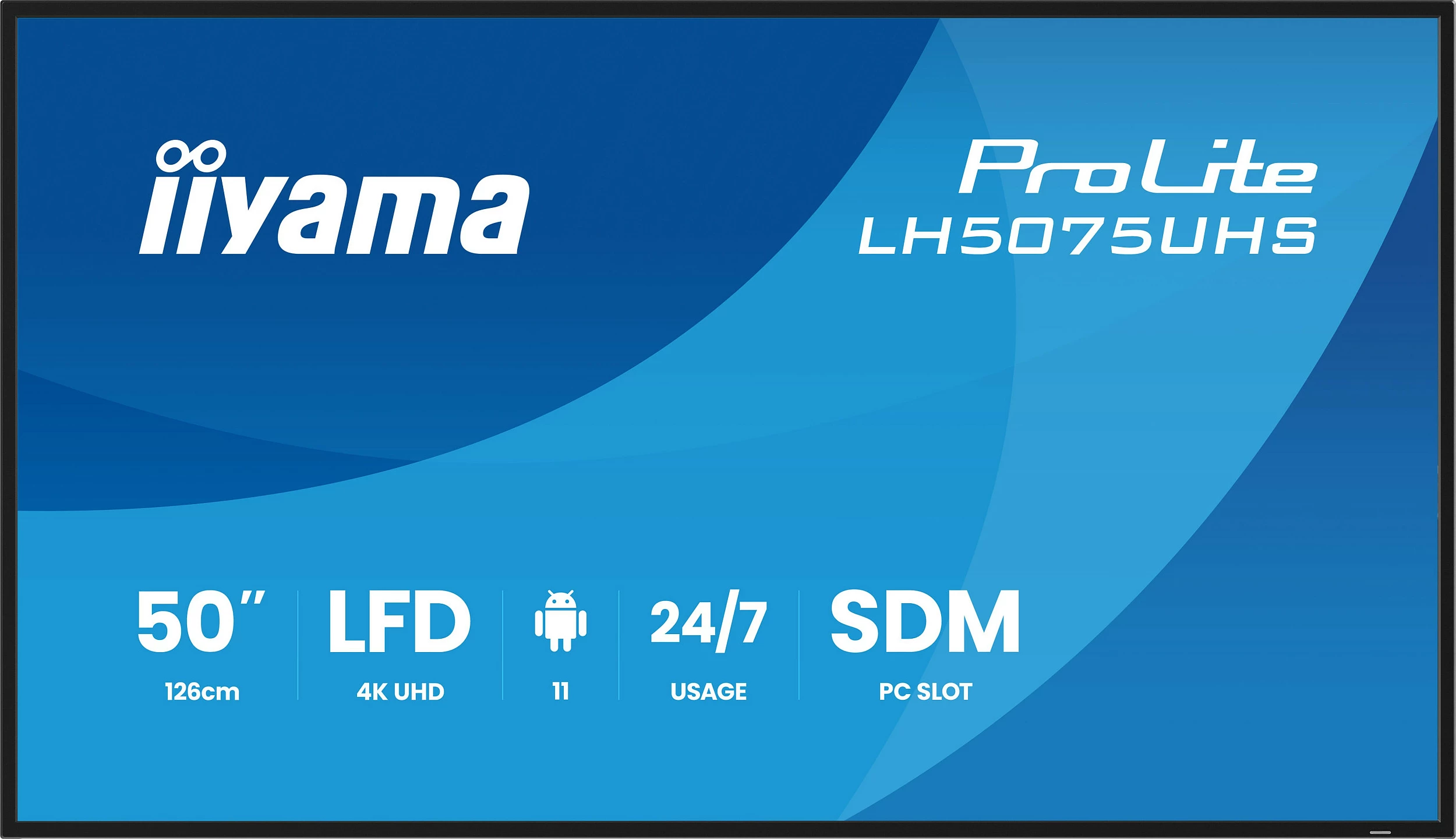Ekran digital signage iiyama ProLite LH5075UHS-B2AG, 50" 4K UHD, Android 11, 24/7, Wi‑Fi, i zi