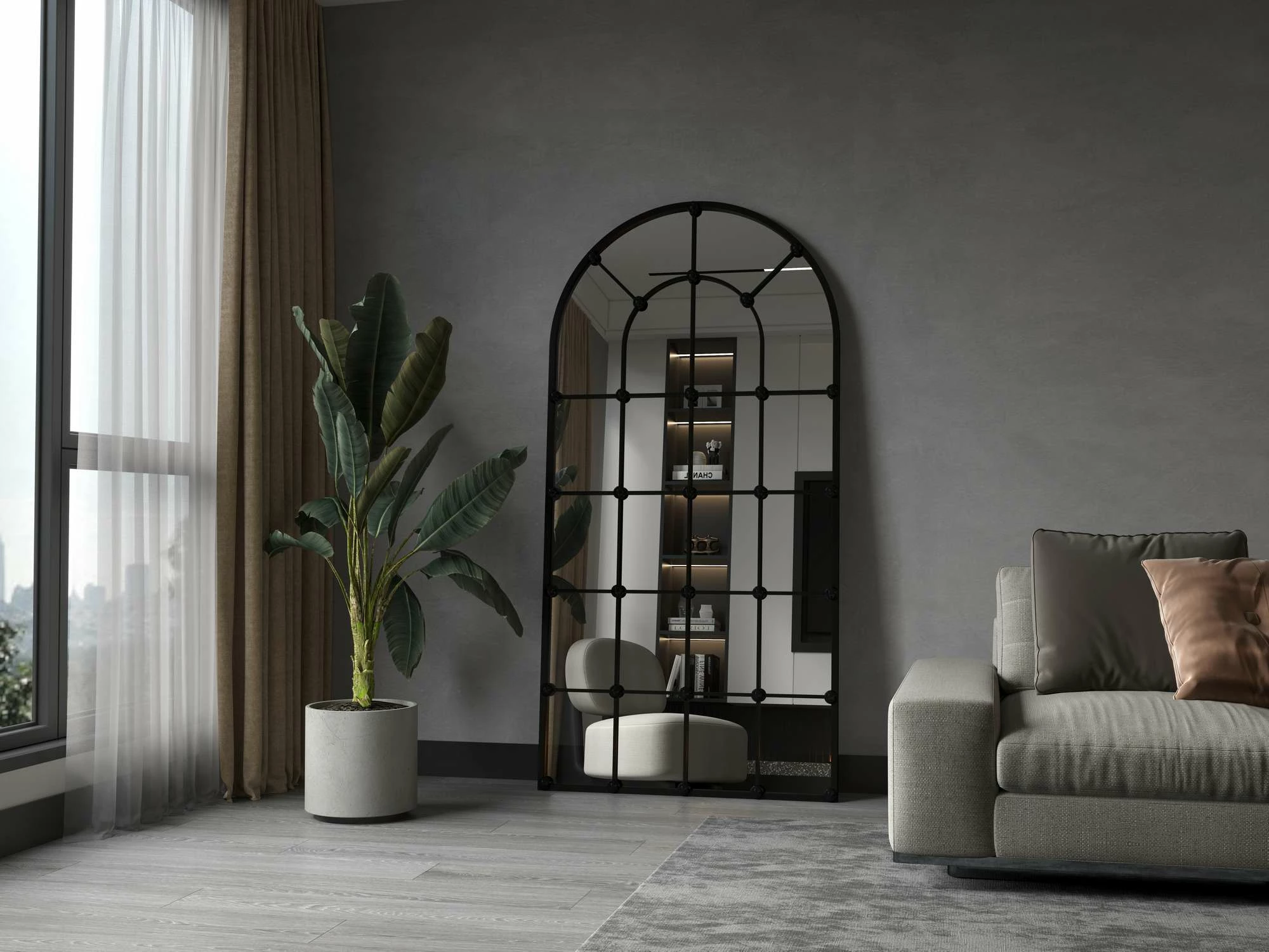 Pasqyrë Cheval, ngjyrë e zezë, Skye Decor, 90x180cm