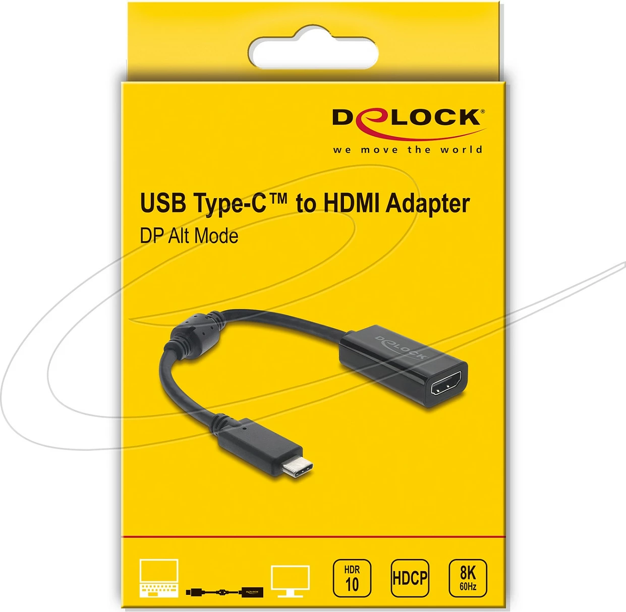 Adapter DeLOCK 61085 USB-C në HDMI, 0.15 m, 8K 60Hz, i zi