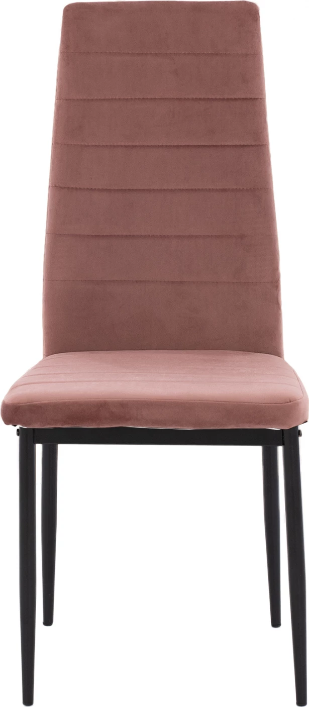 Karrige metalike FH0037.32, kadife rozë e zbehtë, me kornizë metalike, set prej 4 copash