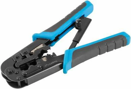 Krimpues Lanberg NT-0201 për konektorë RJ45/RJ12/RJ11, blu/zezë, 1 copë