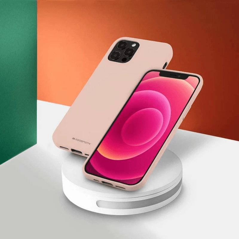 Mbështjellës Goospery 18175 Soft Feeling Silicone për iPhone 15, silikon, beige
