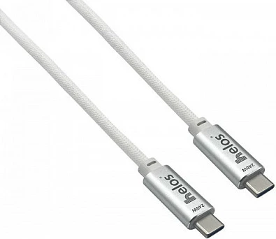 Kabllo Helos USB4 Type-C në Type-C, 1m, 40Gbps, USB-C PD 240W, e bardhë