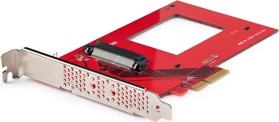 Kartë adapter PCIe StarTech SFF-TA-1001, PCIe 4.0 x4 në U.3 për SSD NVMe 2,5", e kuqe