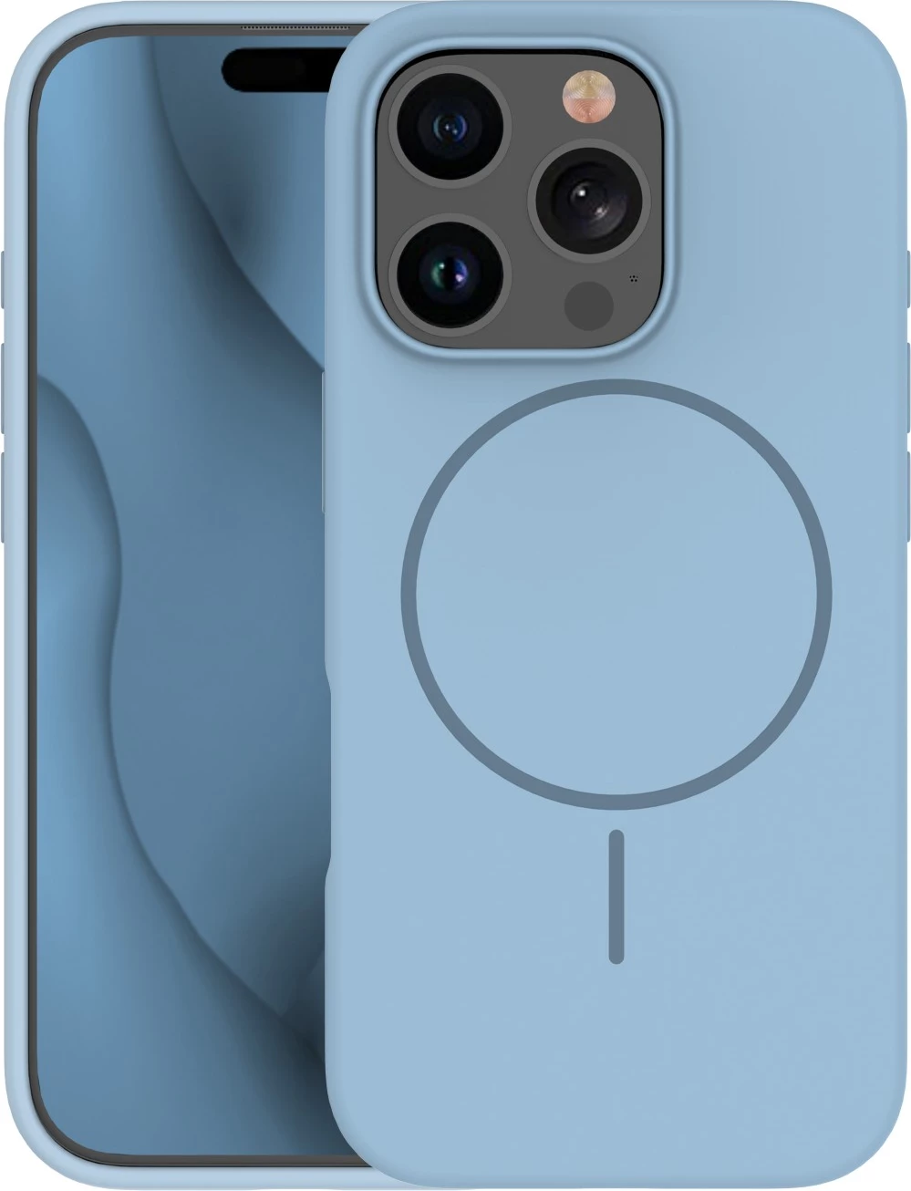 Mbështjellës MagSafe ONASI MagColor Pure Case për iPhone 17 Air, silikon mat, me magnetë të integrum, Light Blue