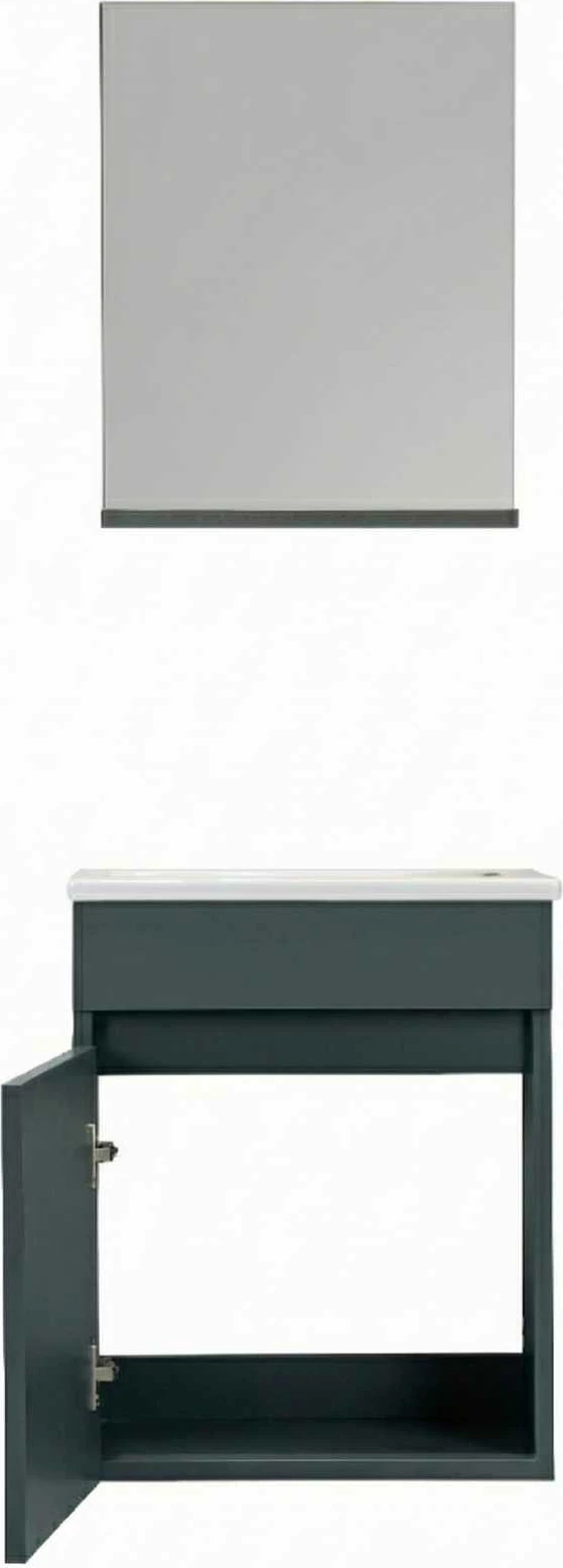 Dollap banjoje, ngjyrë antracit, Skye Decor, me lavaman dhe pasqyrë