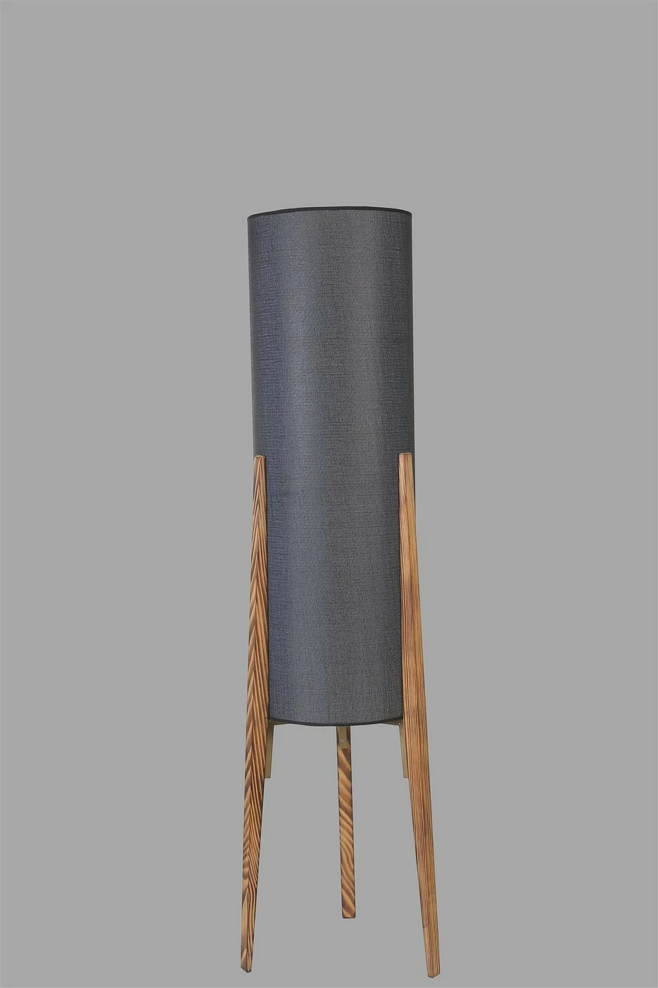 Llambë dyshemeje Opviq, 8834-5, trup metalik ose druri, kapak prej tekstili, e zezë/kafe, 140cm