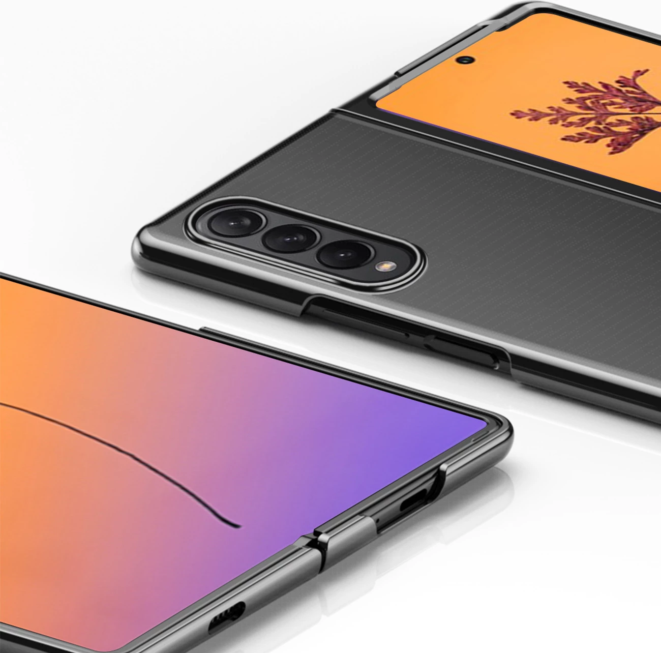 Mbështjellës Hurtel Plating Case për Samsung Galaxy Z Fold 4, kornizë metalike, kaltër