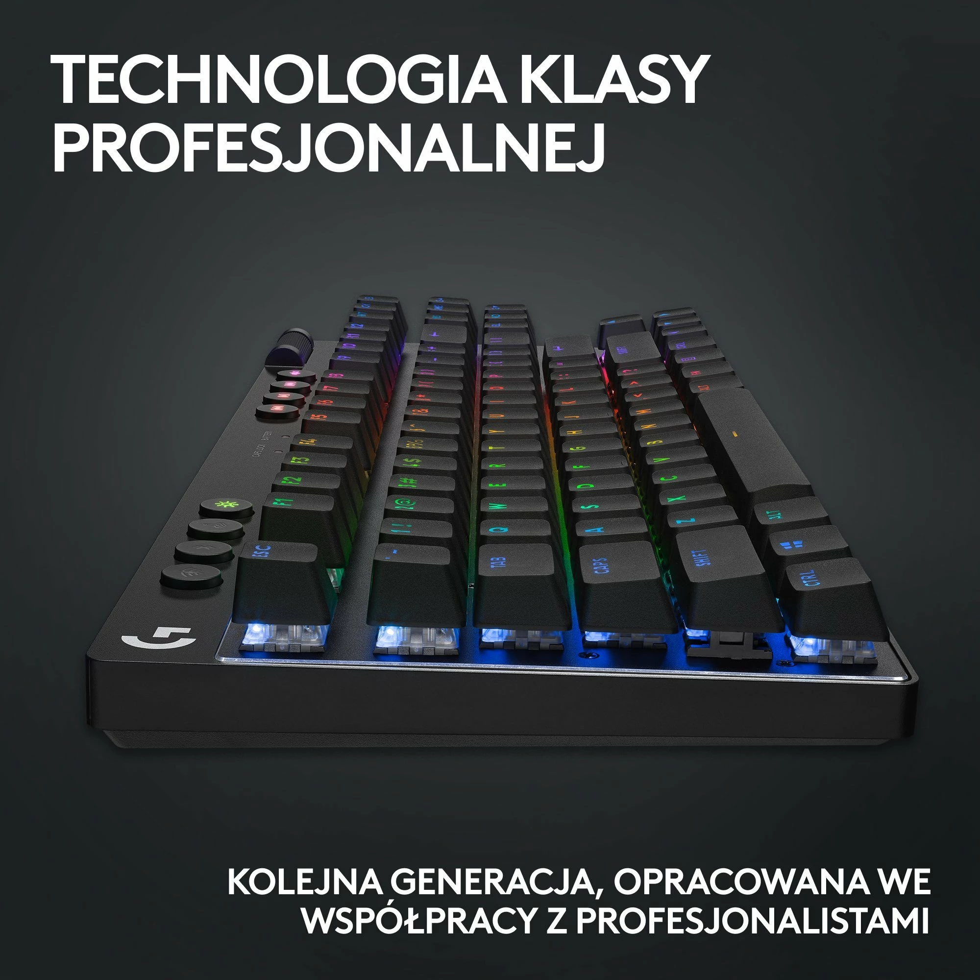 Tastierë gaming mekanike Logitech PRO X TKL Lightspeed GX Brown (920-012136), wireless, RGB, US INTL, e zezë