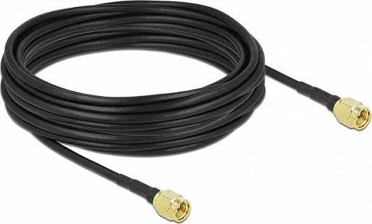 Kabllo antene DeLOCK LMR100, SMA mashkull në SMA mashkull, 10 m, low loss, e zezë