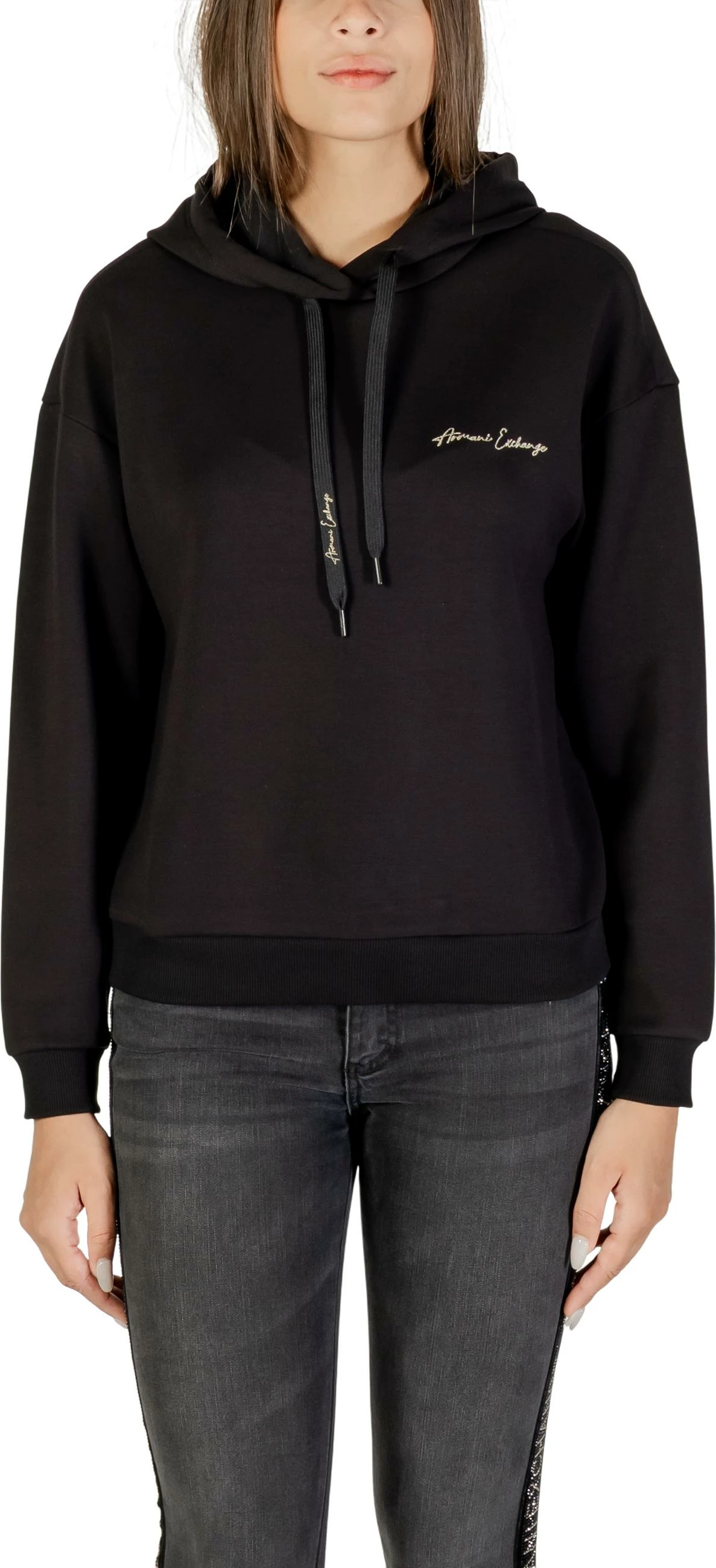 Duks me kapuç për femra Armani Exchange XW000836 AF13397, i zi me ari