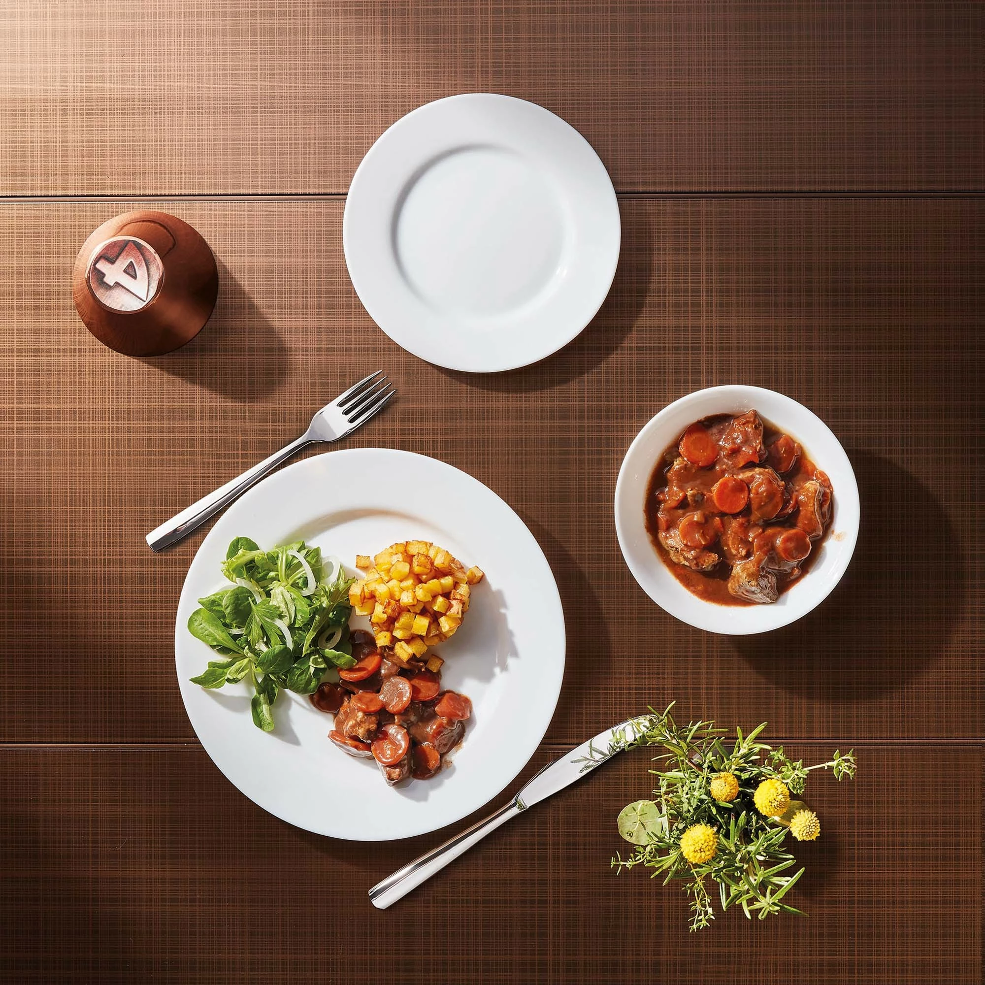 Pjatë e sheshtë Arcoroc Everyday 245 mm Opal, e bardhë, set 6 copë