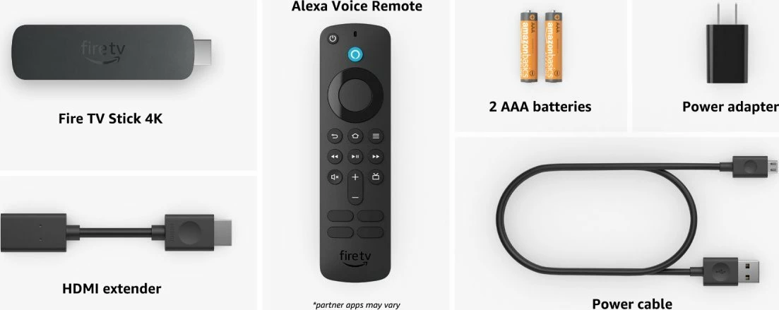 Stick streaming Amazon Fire TV Stick 4K 3rd Gen (2024) 8GB, Wi‑Fi 6, i zi, set me telekomandë Alexa