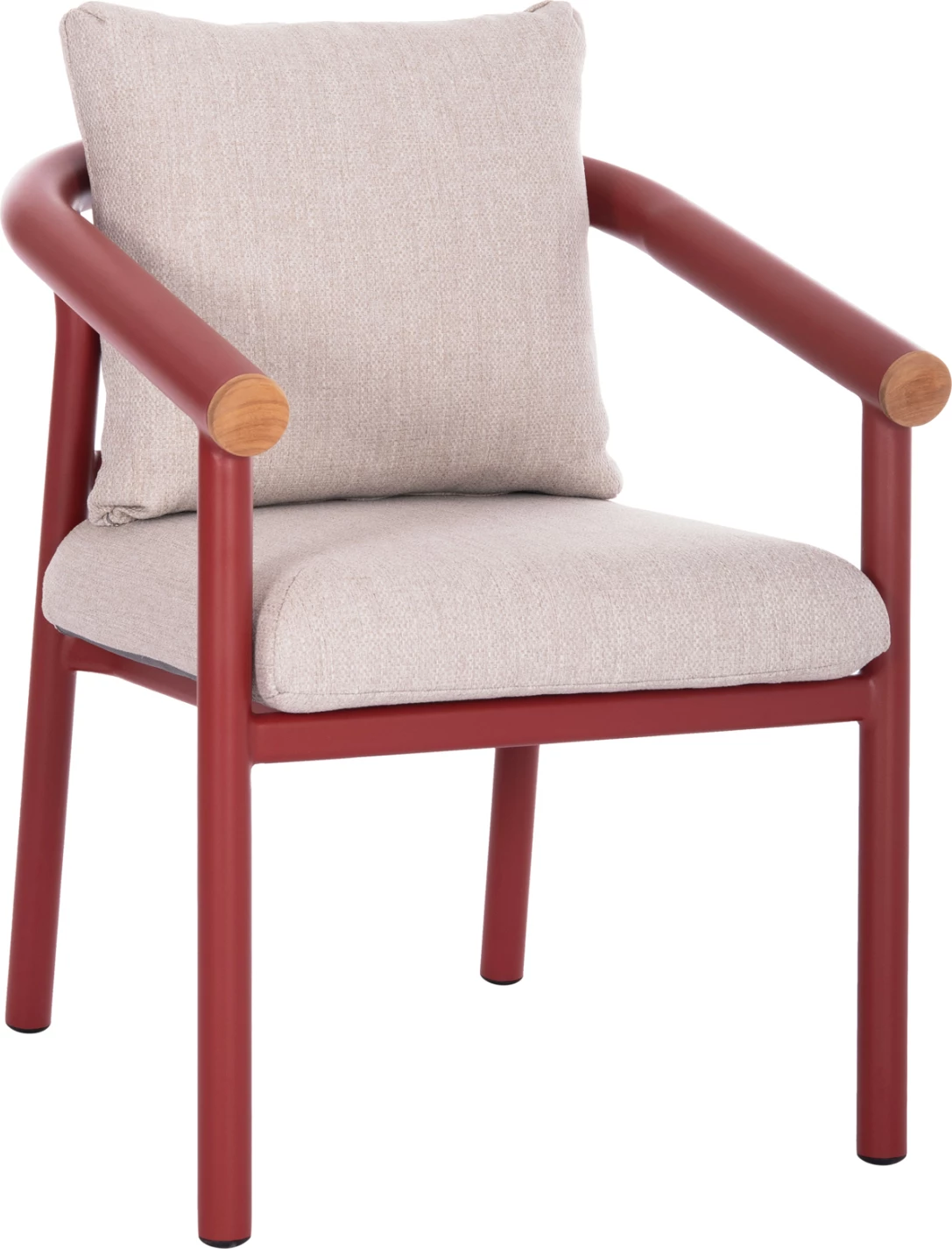 Karrige ngrënieje EUTOPIA, alumin, ngjyrë e kuqe-bezhë, 62x66x78cm