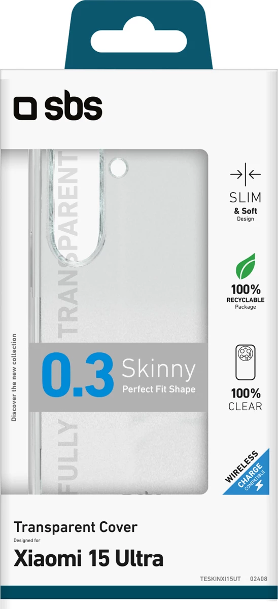 Mbështjellës SBS Skinny Cover për Xiaomi 15 Ultra, TPU, transparent, në kuti