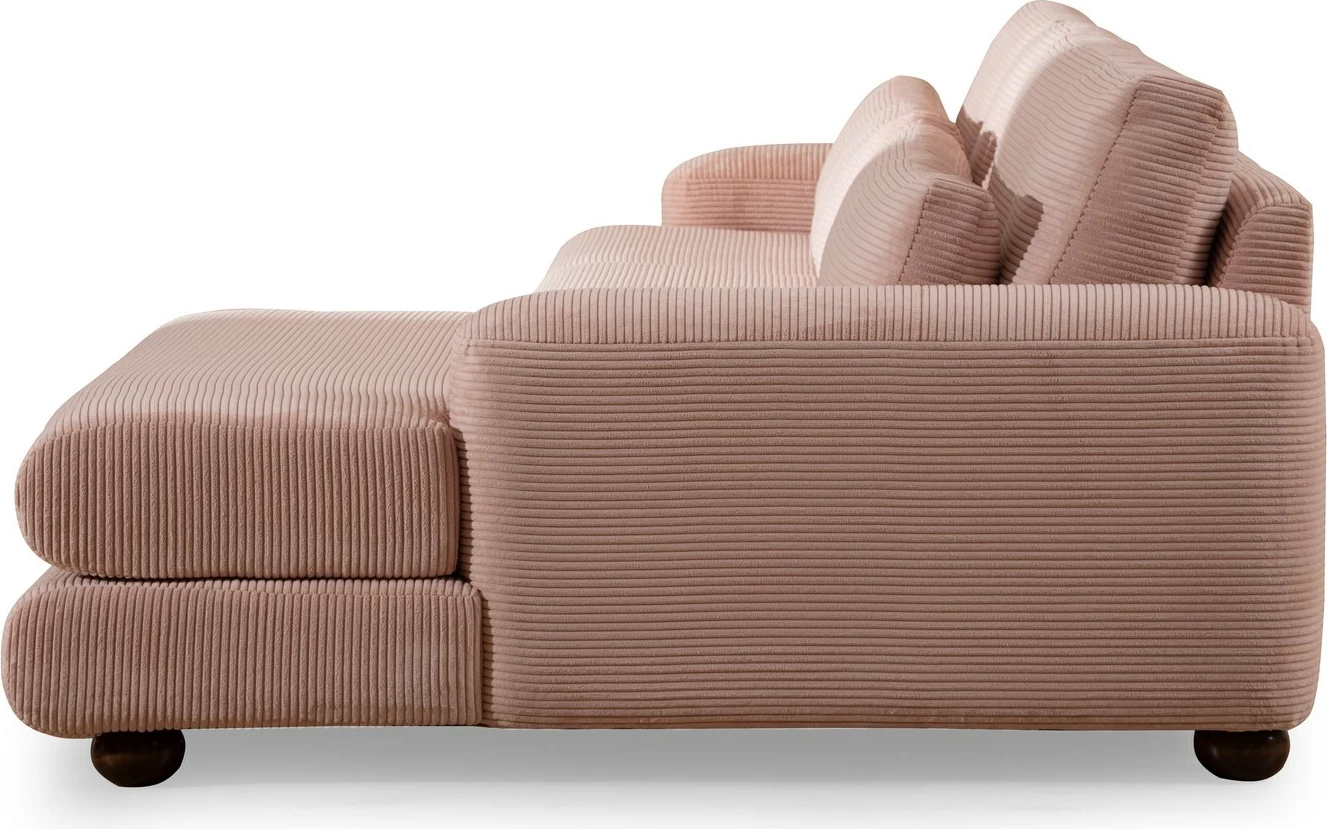 Këndare Atelier del Sofa, këndore e djathtë, ngjyrë rozë, River Corner (L2-Chl)