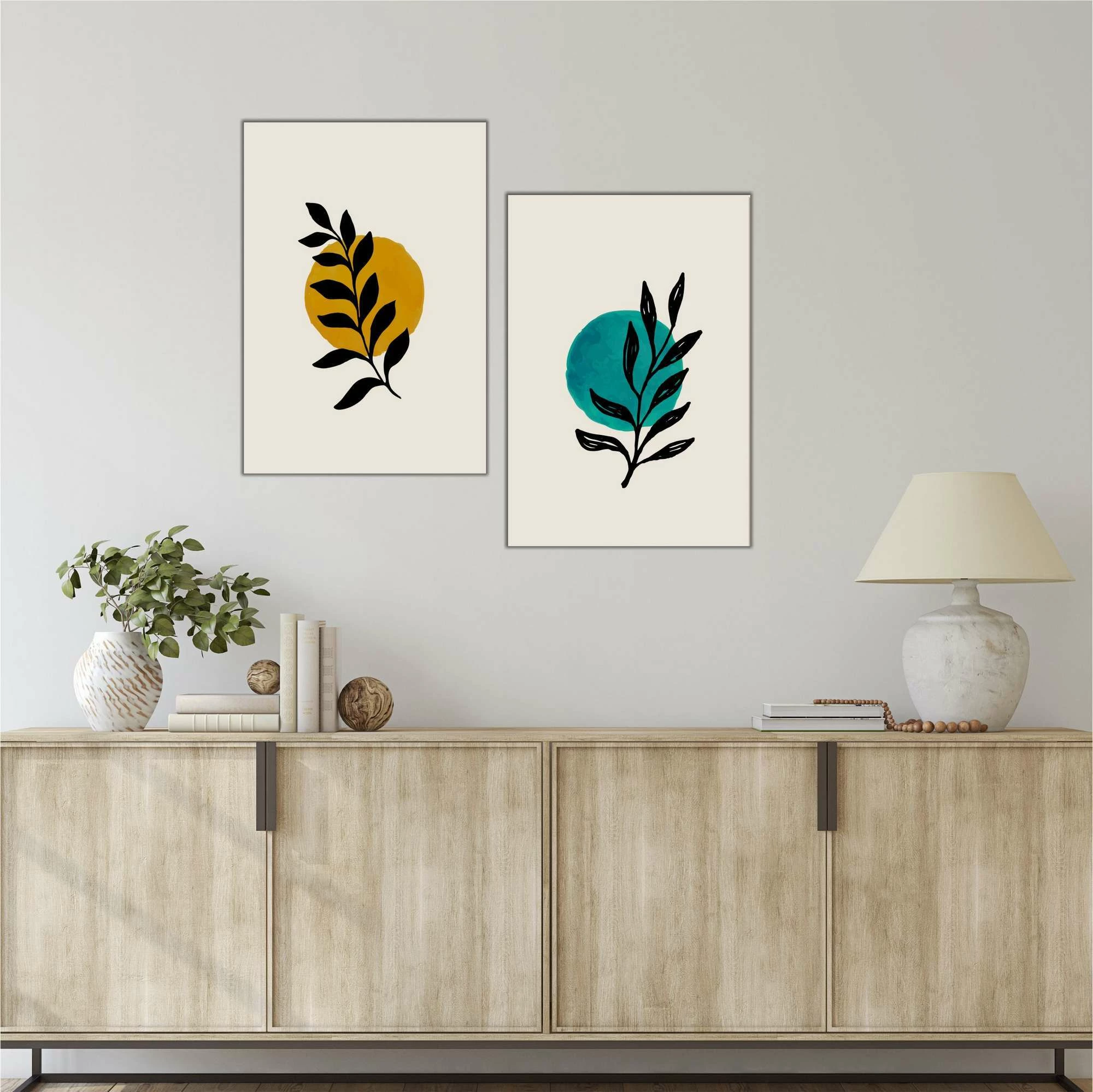 Pikturë dekorative MDF (2 copë), Wallity, shumëngjyrëshe, 60x80 cm