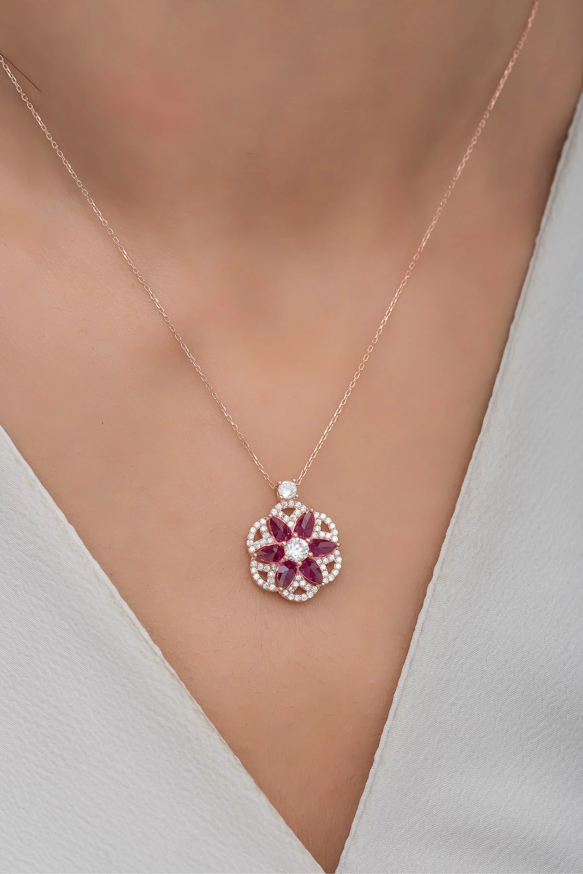 Varëse argjendi Jumeon, NRZ99549, ngjyrë rozë e artë, fuchsia, e bardhë