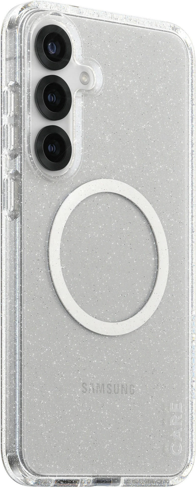 Mbështjellës PanzerGlass CARE Flagship Case Star Lit me QI të bardhë për Galaxy S25 Plus, transparent