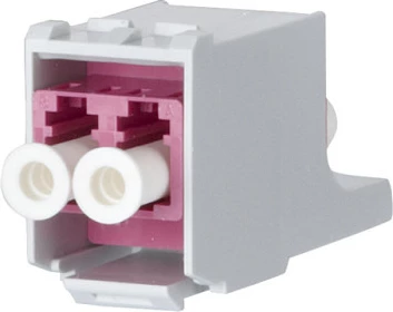 Adapter fibër optike METZ CONNECT 15091075-I, LC duplex coupler (OM4), vjollcë/bardhë