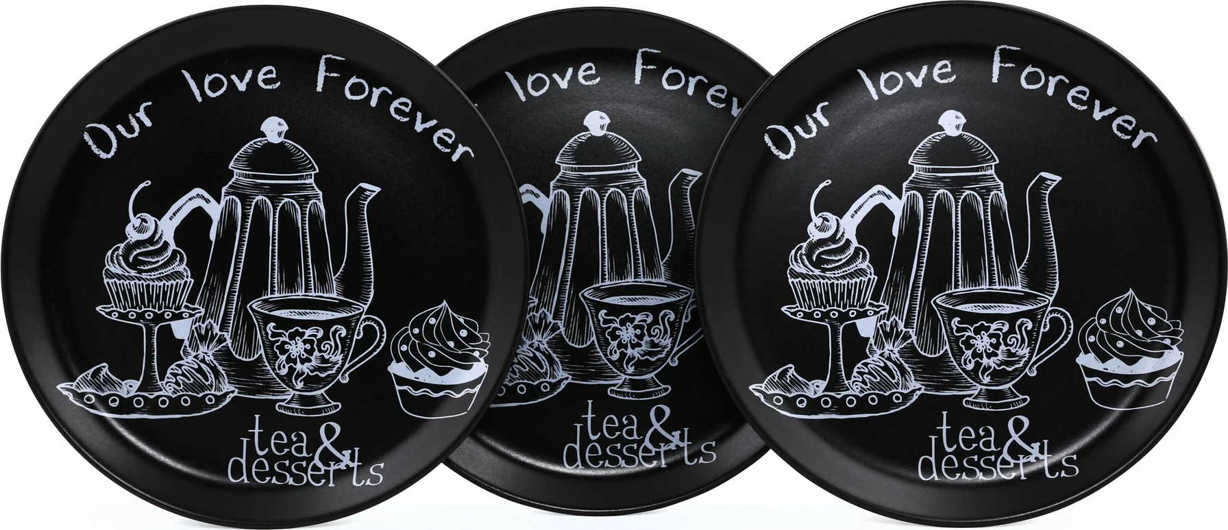 Set pjatash shërbimi (6 copë), Hermia Concept, ngjyrë e zezë mat, ST042106F956A4644000AS3T00