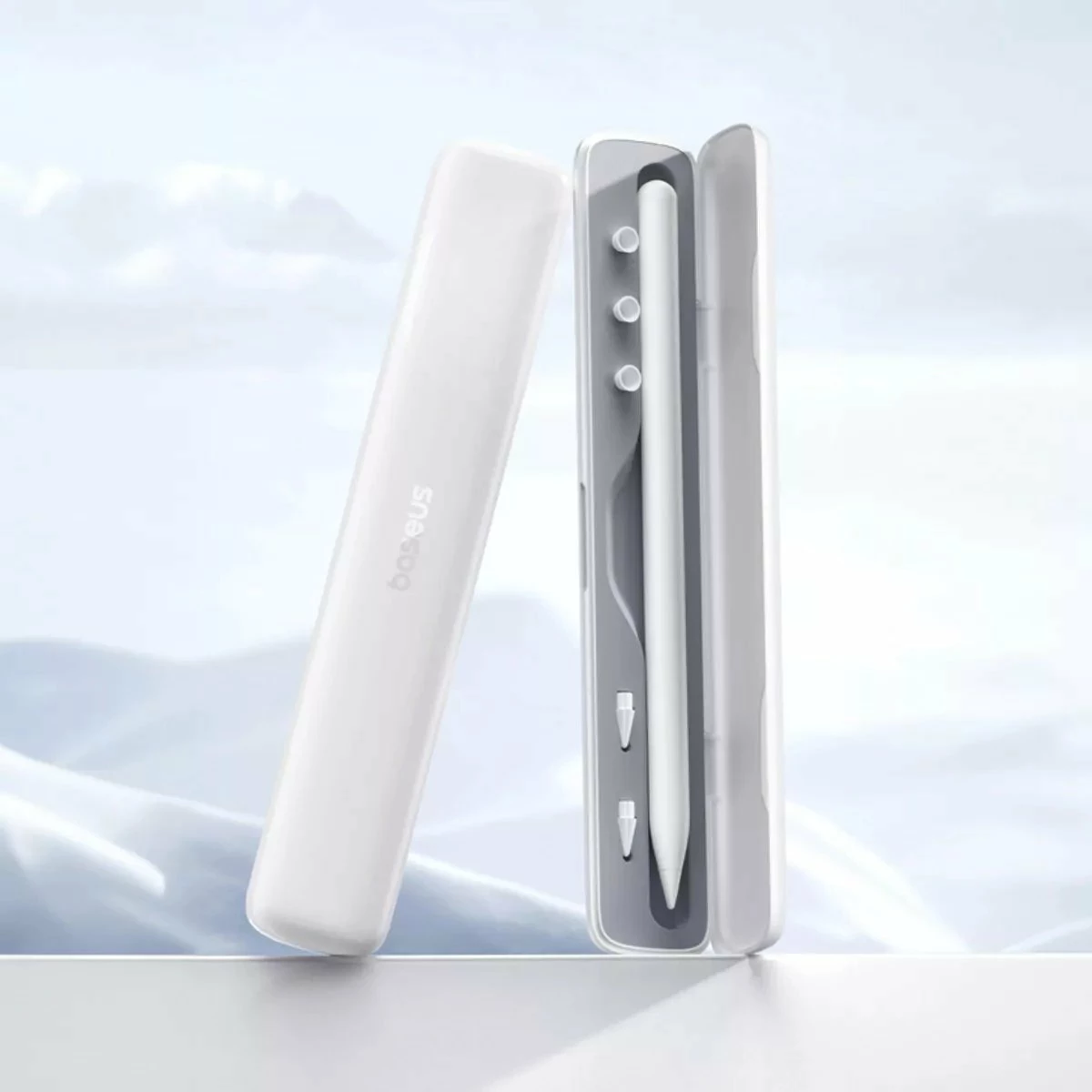 Kuti për stilus Baseus Smooth Writing 2, kompatibile me Apple Pencil, mbyllje magnetike, 1 copë, bardhë