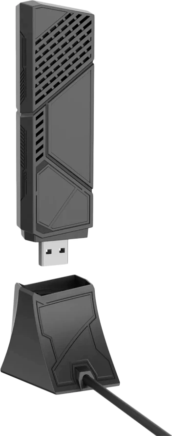 Adapter Wi‑Fi USB ASUS ROG USB-BE92 BE6500, tri-band WiFi 7 2.4/5/6GHz, USB 3.0, Type-A/Type-C, WPA3, i zi