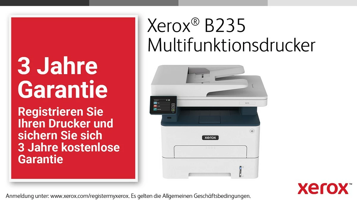 Printer multifunksional Xerox B235, laser, mono, wireless, duplex, A4, 251 fletë, bardhë/blu