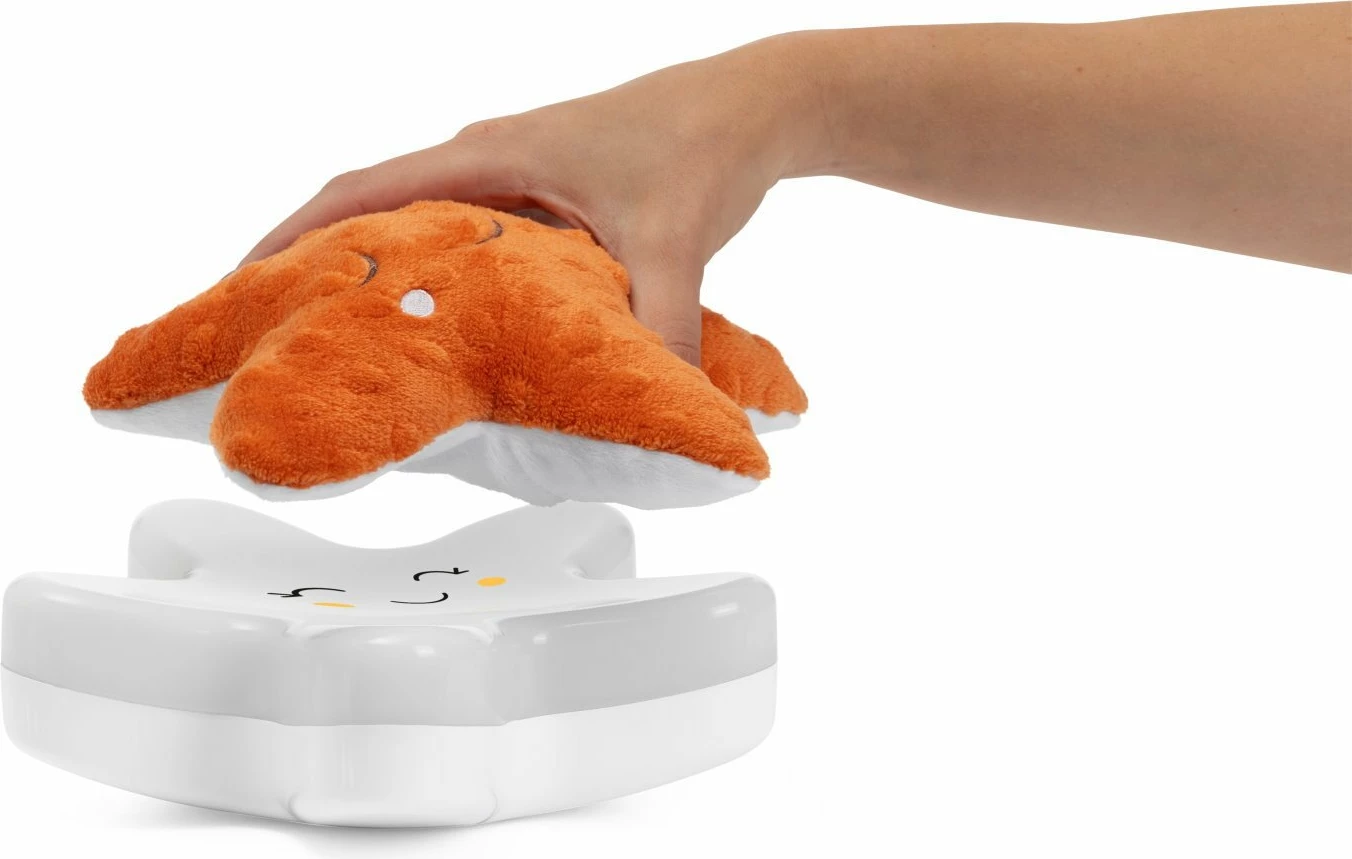 Dritë nate interaktive Chicco You&Me Star 2in1, LED me tinguj, portokalli, set me bazë